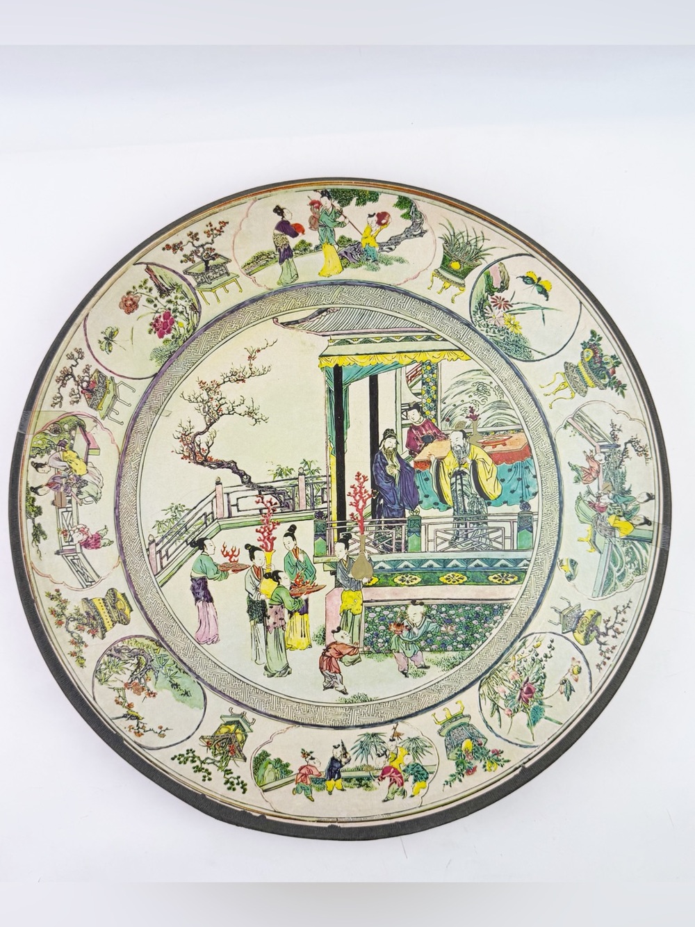 Vtg 1965 Springbok Round Puzzle Offering of the Coral Plants to Emperor China